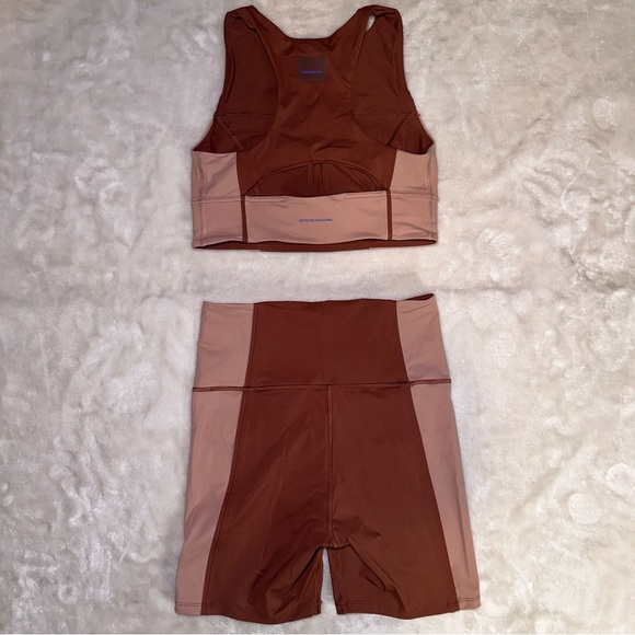 Lululemon Hike to Swim Bra & Biker Short 2-Piece Set Ancient Copper & Pink Clay - Picture 7 of 16